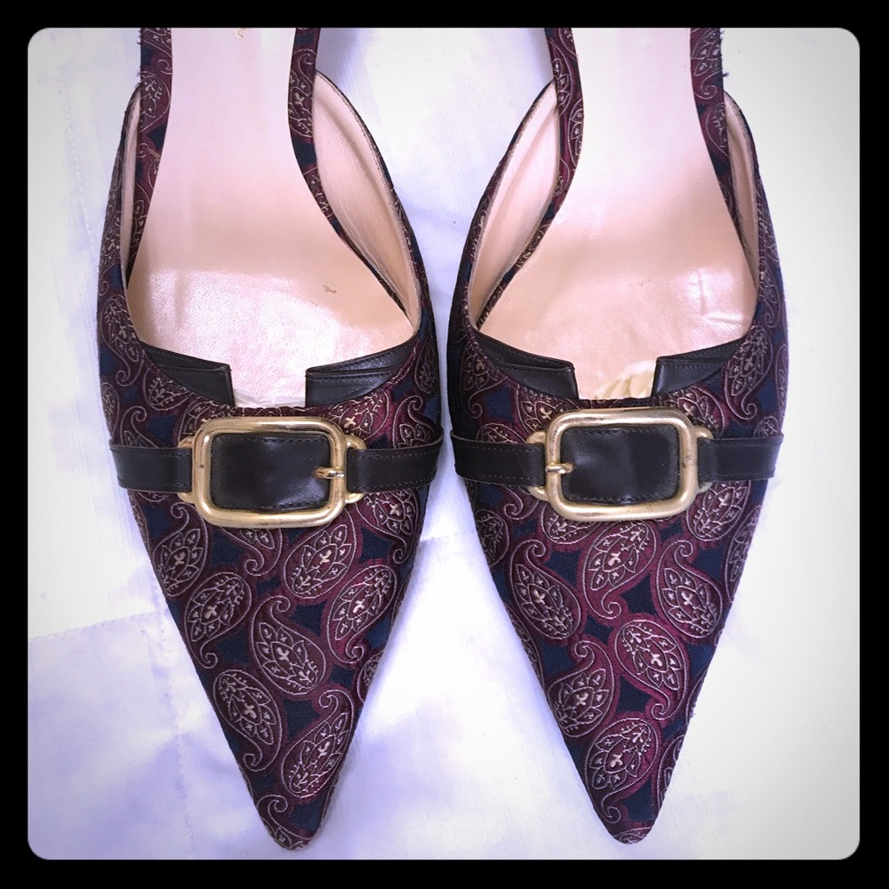 Cole Haan Anya Navy/Burgundy mules